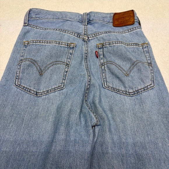 Levi's Premium High Loose Wide Leg Denim Jeans Big E Light Blue Women's 25 - Picture 5 of 15